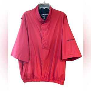 FootJoy XL Red Golf Athletic Athleisure Short Sleeve Collar Pocket Windbreaker